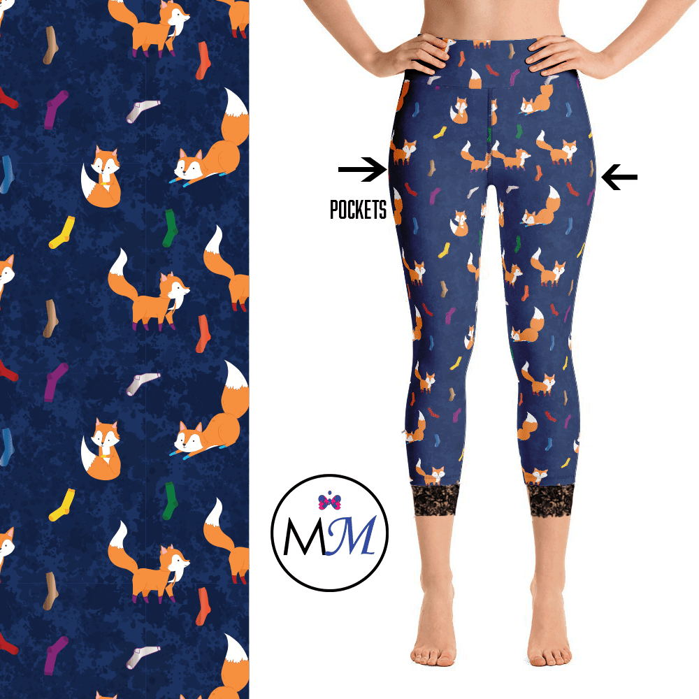Fox Socks Leggings with Lace Capri