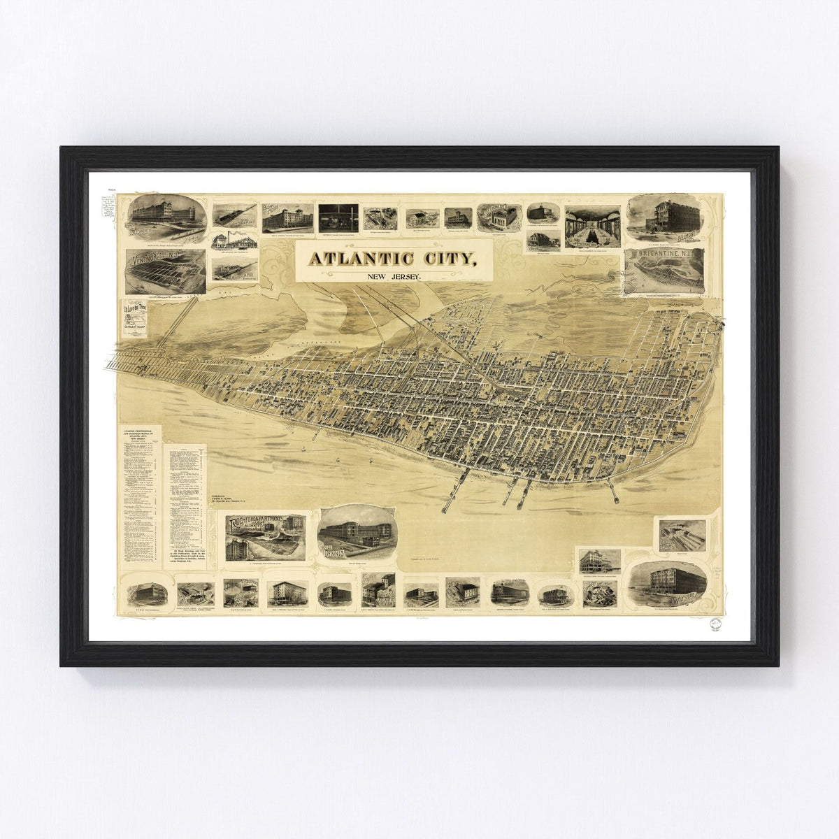 Vintage Map of Atlantic City, New Jersey 1900