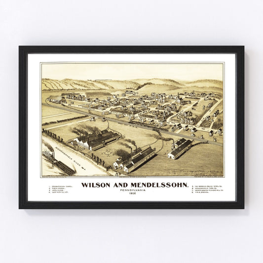 Vintage Map of Wilson & Mendelssohn, Pennsylvania 1902
