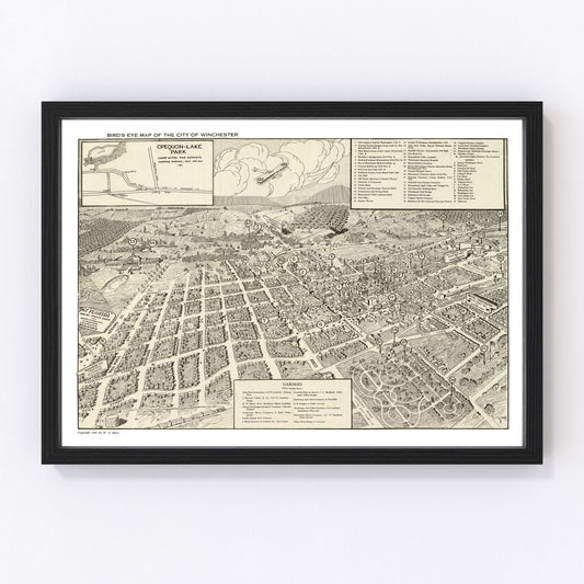 Vintage Map of Winchester, Virginia 1926