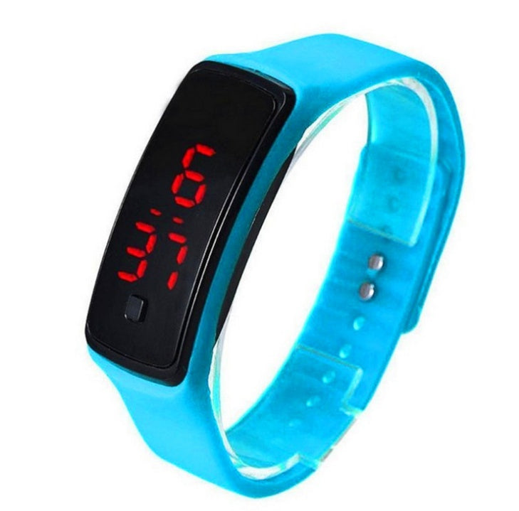 LED Sports Silicone Watch Thin Digital Wristwatch for Men and Women