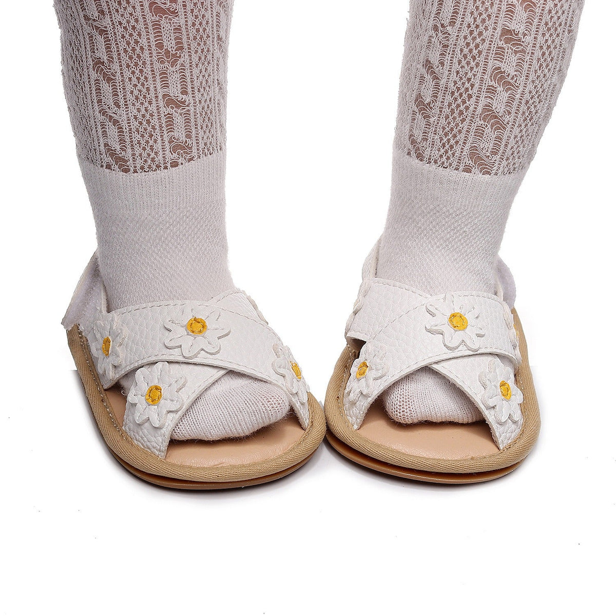 Cross strap small flower children's and girls' sandals, baby and baby comfortable walking shoes
