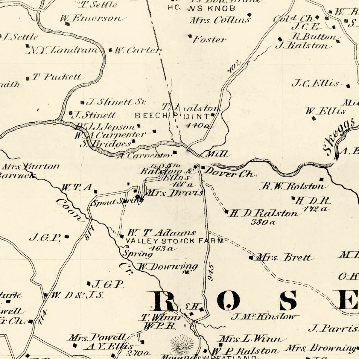 Vintage Map of Barren County, Kentucky 1879
