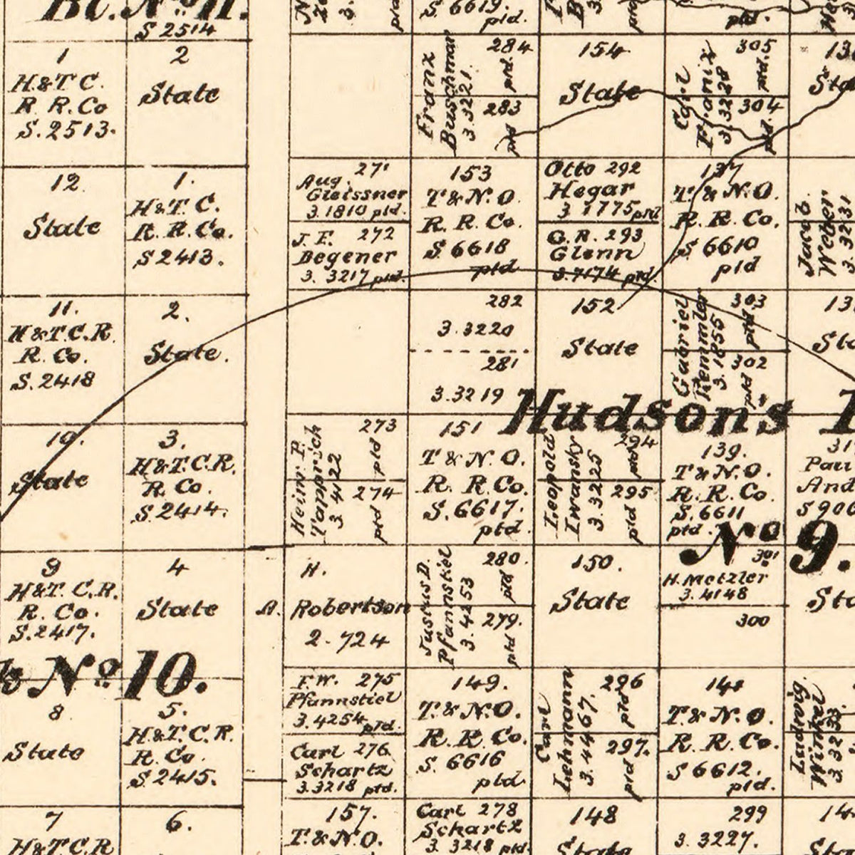Vintage Map of Concho County, Texas 1879