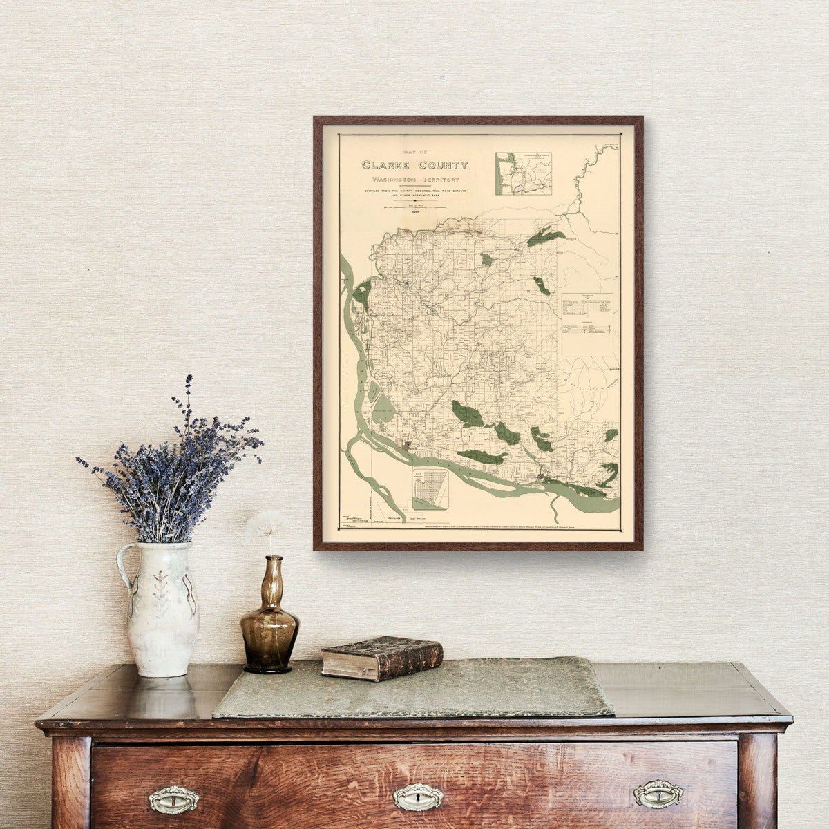 Vintage Map of Clark County, Washington 1888
