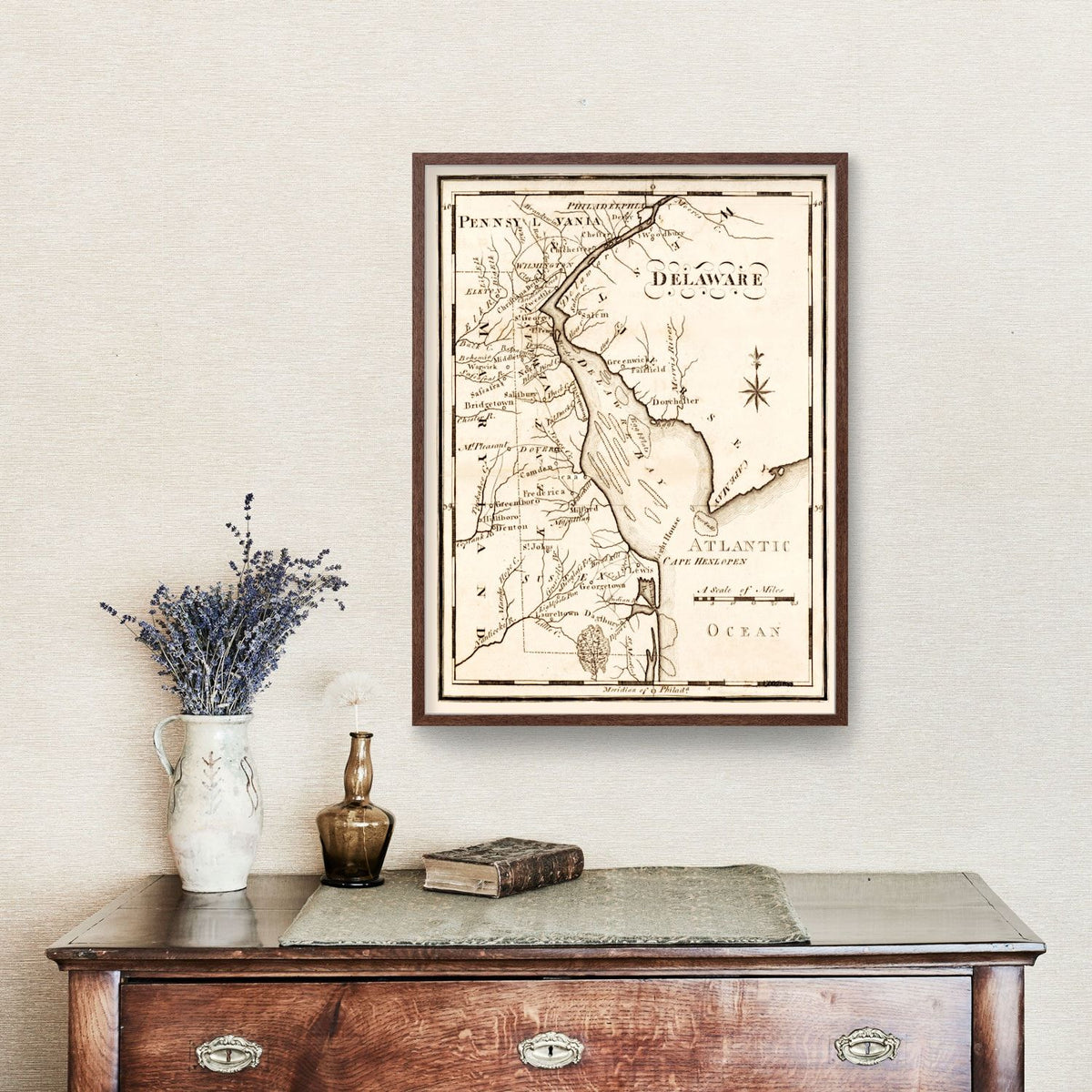 Vintage Map of Delaware 1795