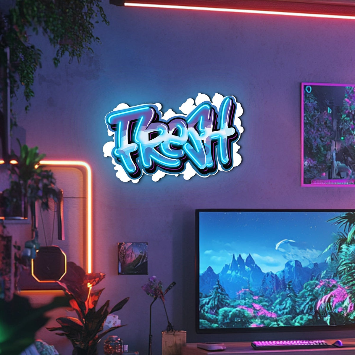UV Printed Fresh Neon Wall Art- LV0011