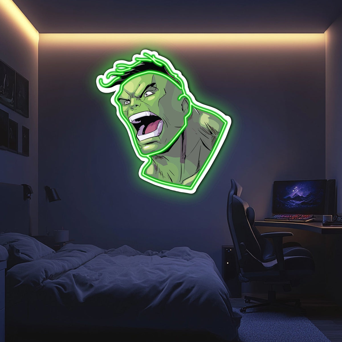 UV Printed Hulk  Neon Wall Art- LV0045