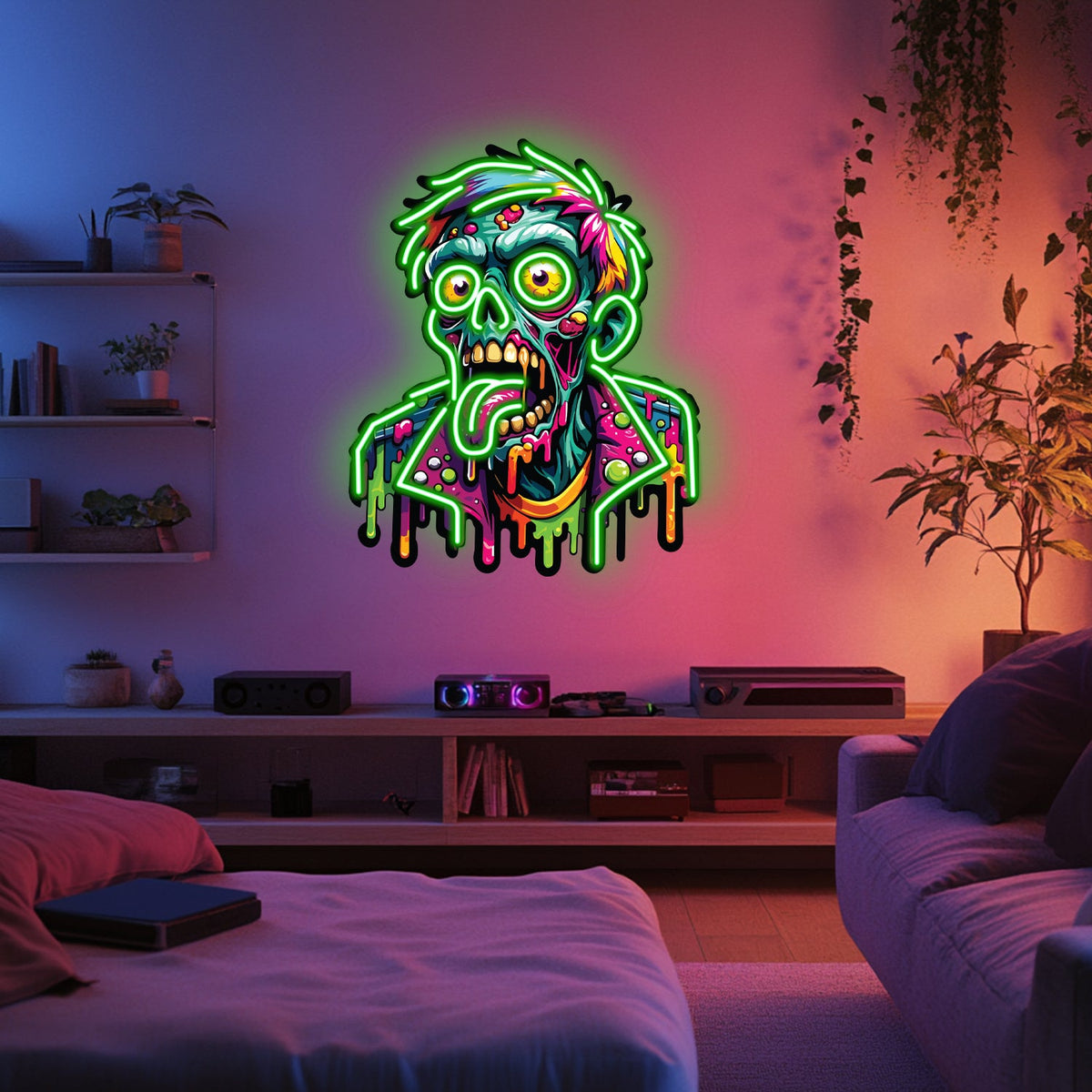 UV Printed Zombie  Neon Wall Art- LV0059