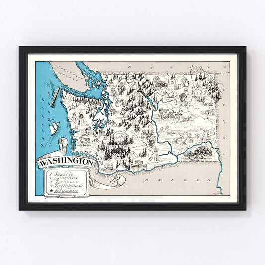 Vintage Map of Washington 1931