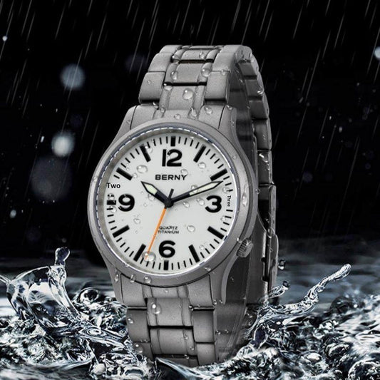Bernie Mens Waterproof Highly Luminous Titanium Alloy Quartz Watch
