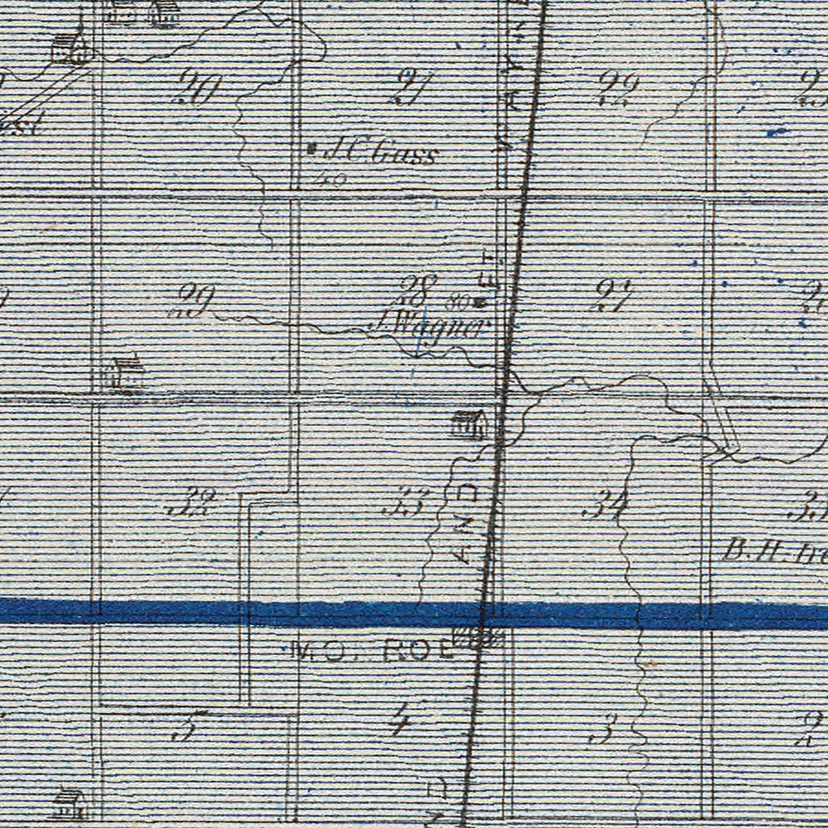 Vintage Map of Adams County, Indiana 1876