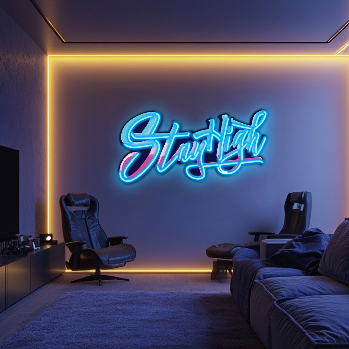 UV Printed Stay High Neon Wall Art- LV0050