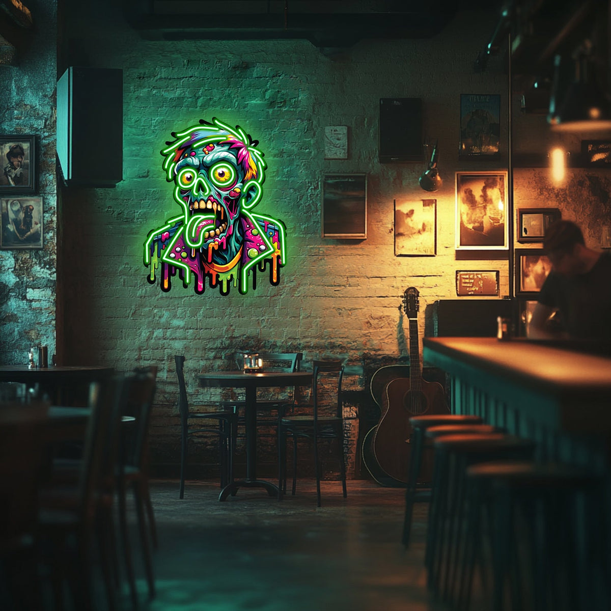 UV Printed Zombie  Neon Wall Art- LV0059