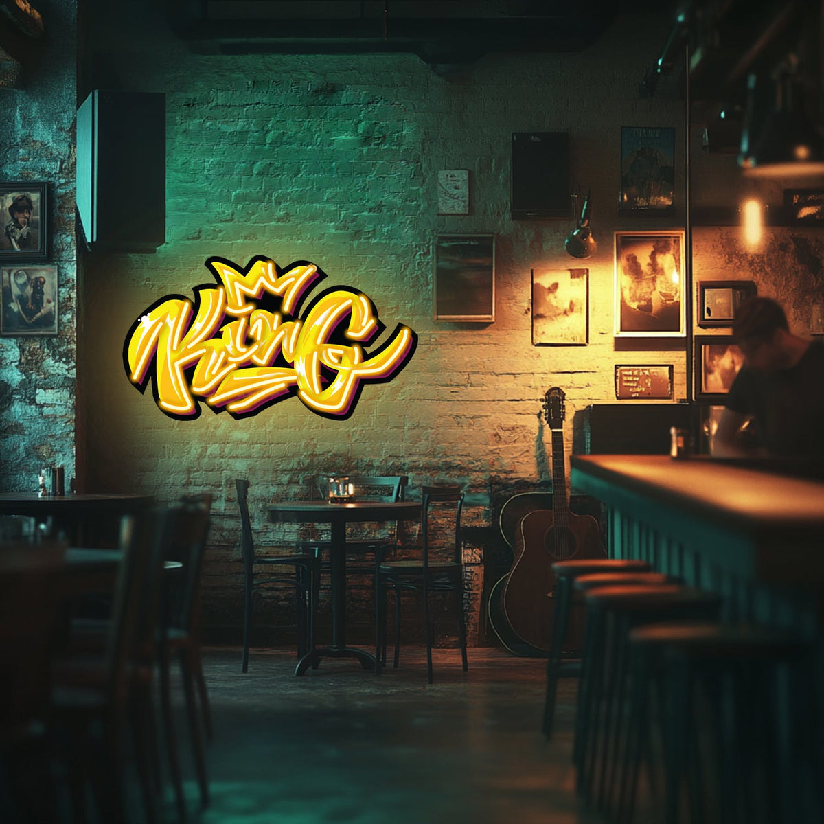 UV Printed King Neon Wall Art- LV0021