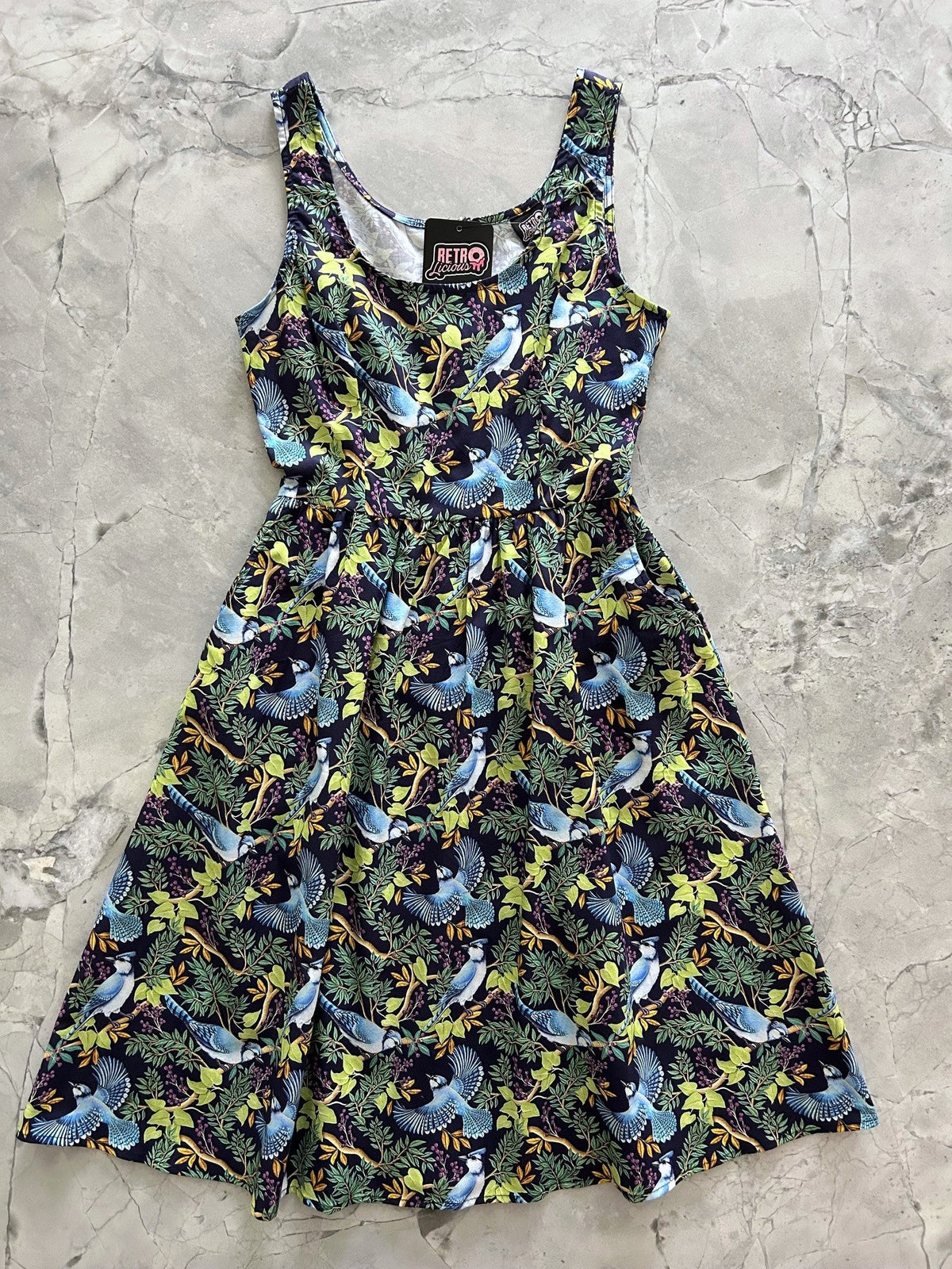 Birds Fit & Flare Dress