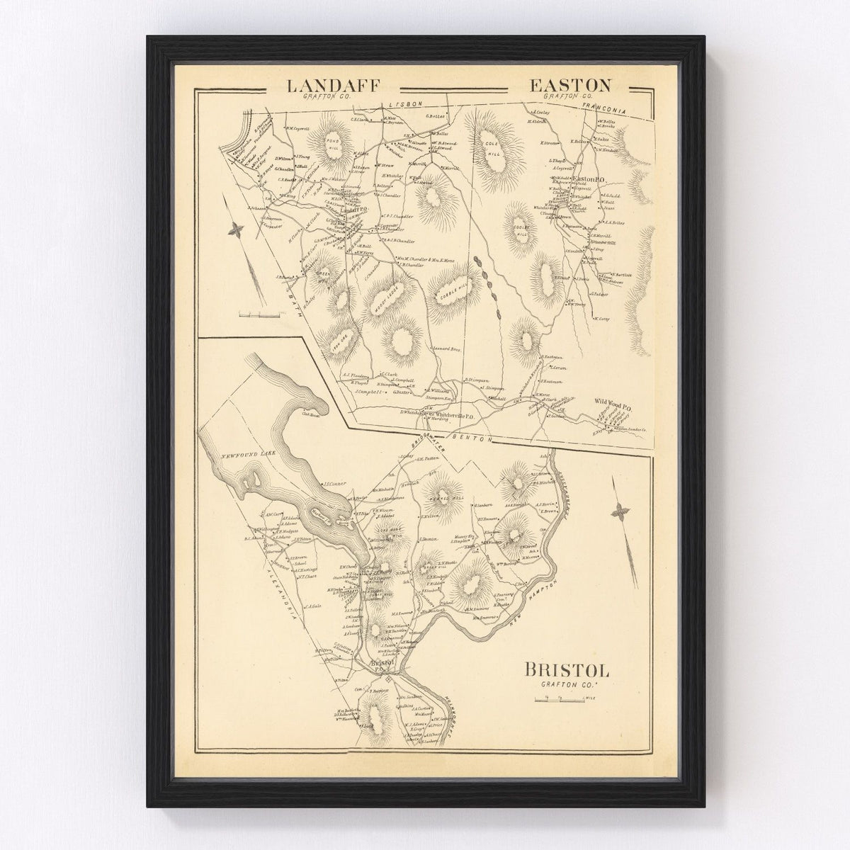 Vintage Map of Easton, New Hampshire 1892