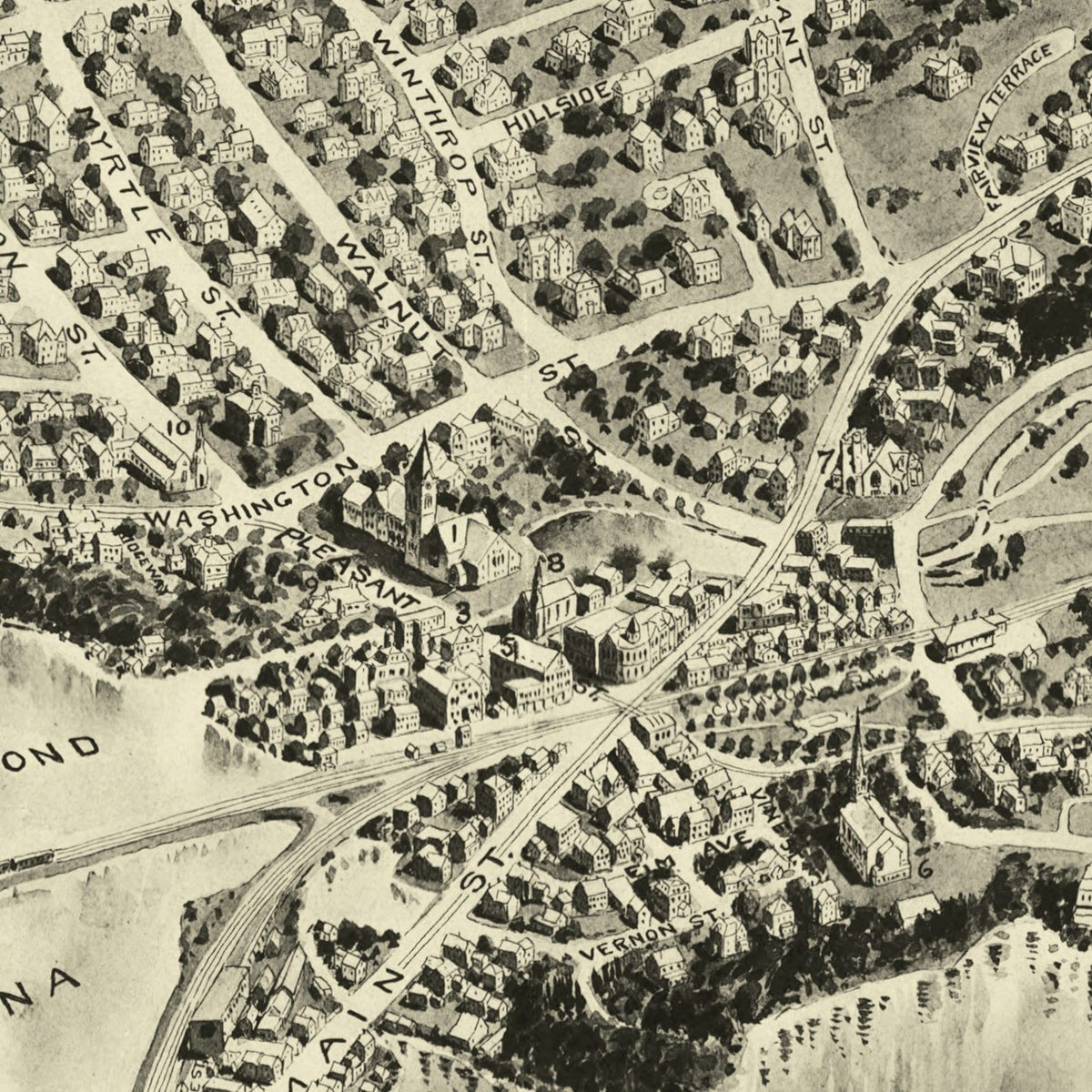 Vintage Map of Winchester, Massachusetts 1898
