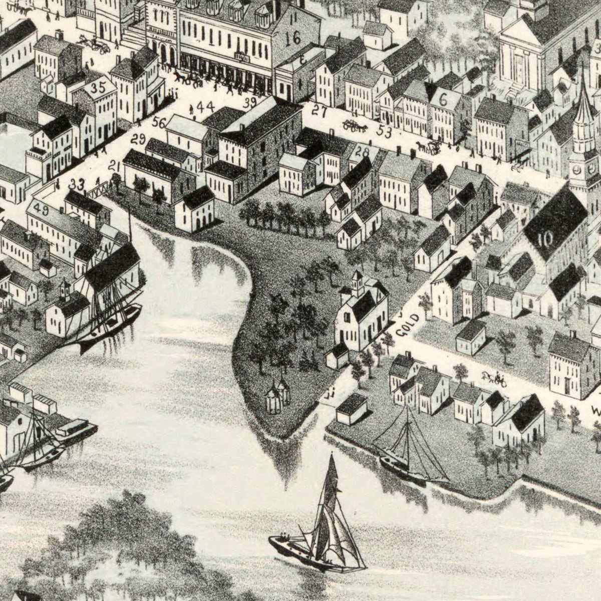 Vintage Map of Wickford, Rhode Island 1888
