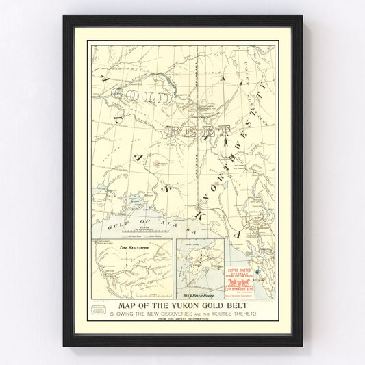 Vintage Yukon Gold Belt Map 1897