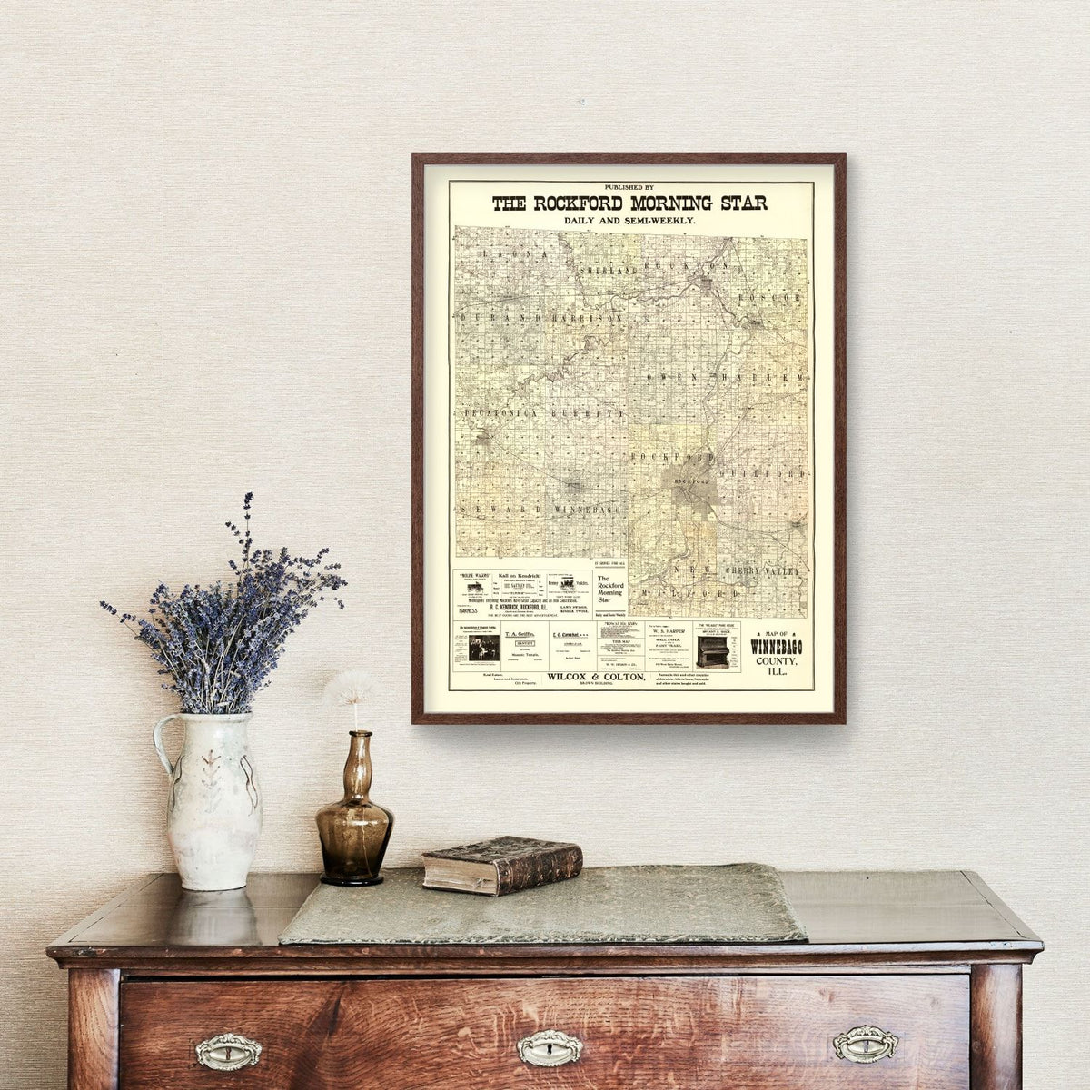 Vintage Map of Winnebago County, Illinois 1902