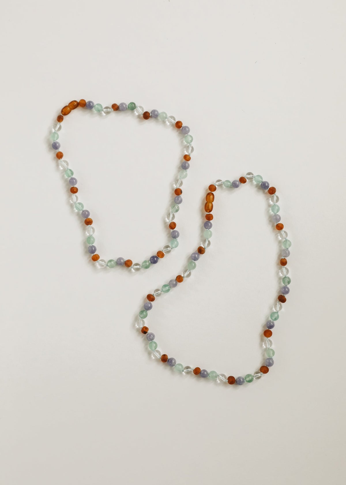 Baltic Sea Amber + Natural Gemstone || Beaded Necklace