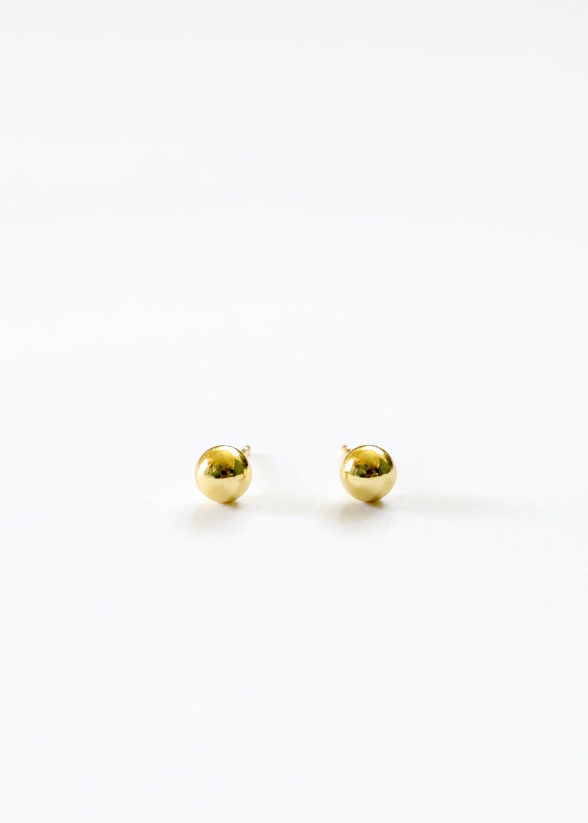 18K Gold Vermeil Ball Earrings || 6mm || Everyday + Simple Stud