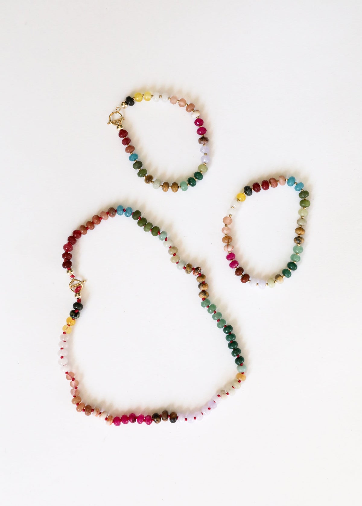 Natural Gemstone Necklace + 14k Gold Filled Toggle : Sedona