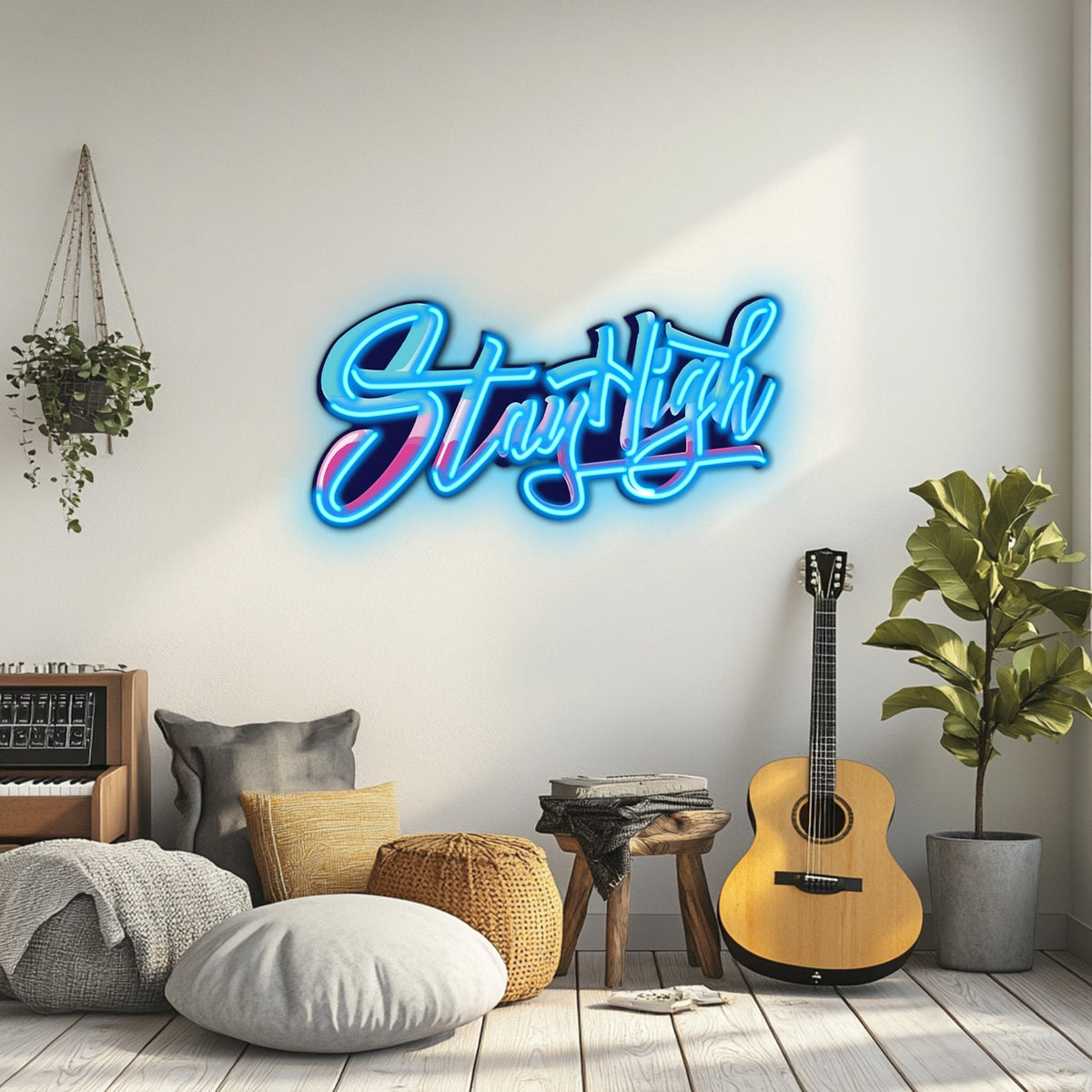 UV Printed Stay High Neon Wall Art- LV0050