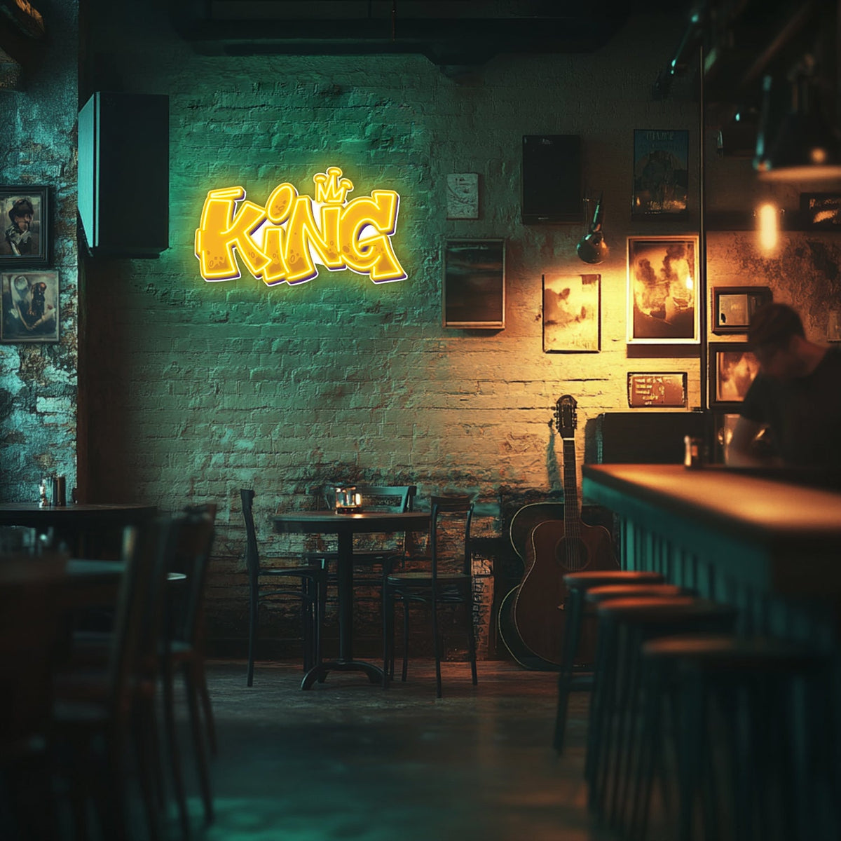 UV Printed King Neon Wall Art- LV0027