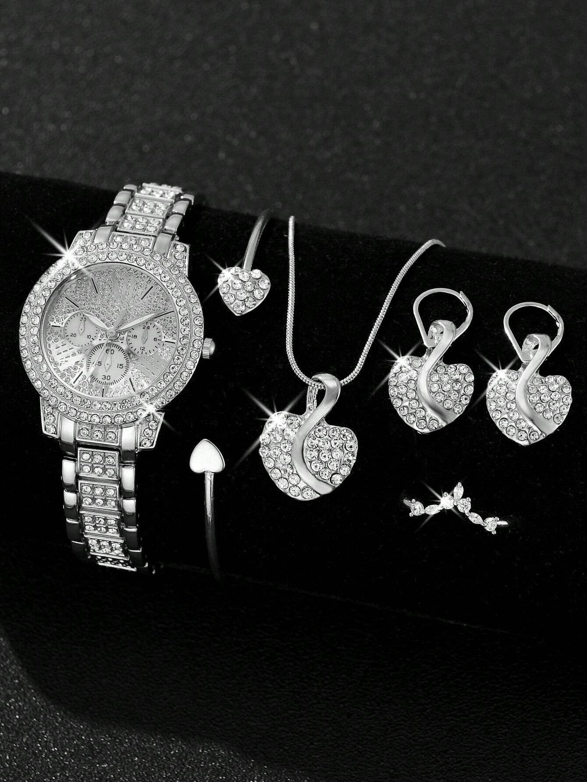 Diamond-Encrusted Fashionable High-End Watch Set
