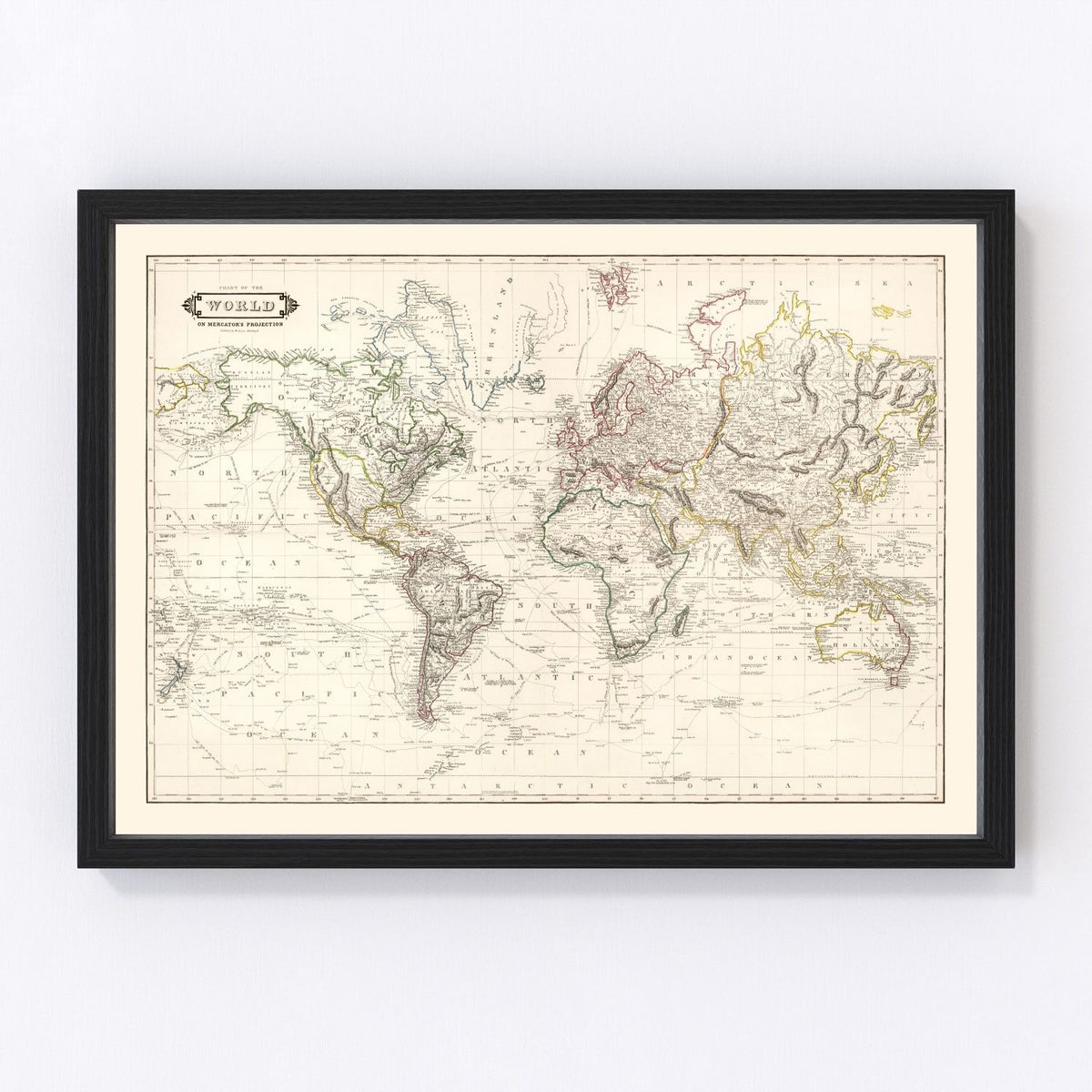 Vintage World Map 1841