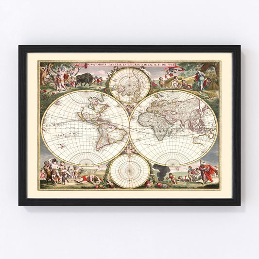 Vintage World Map 1682