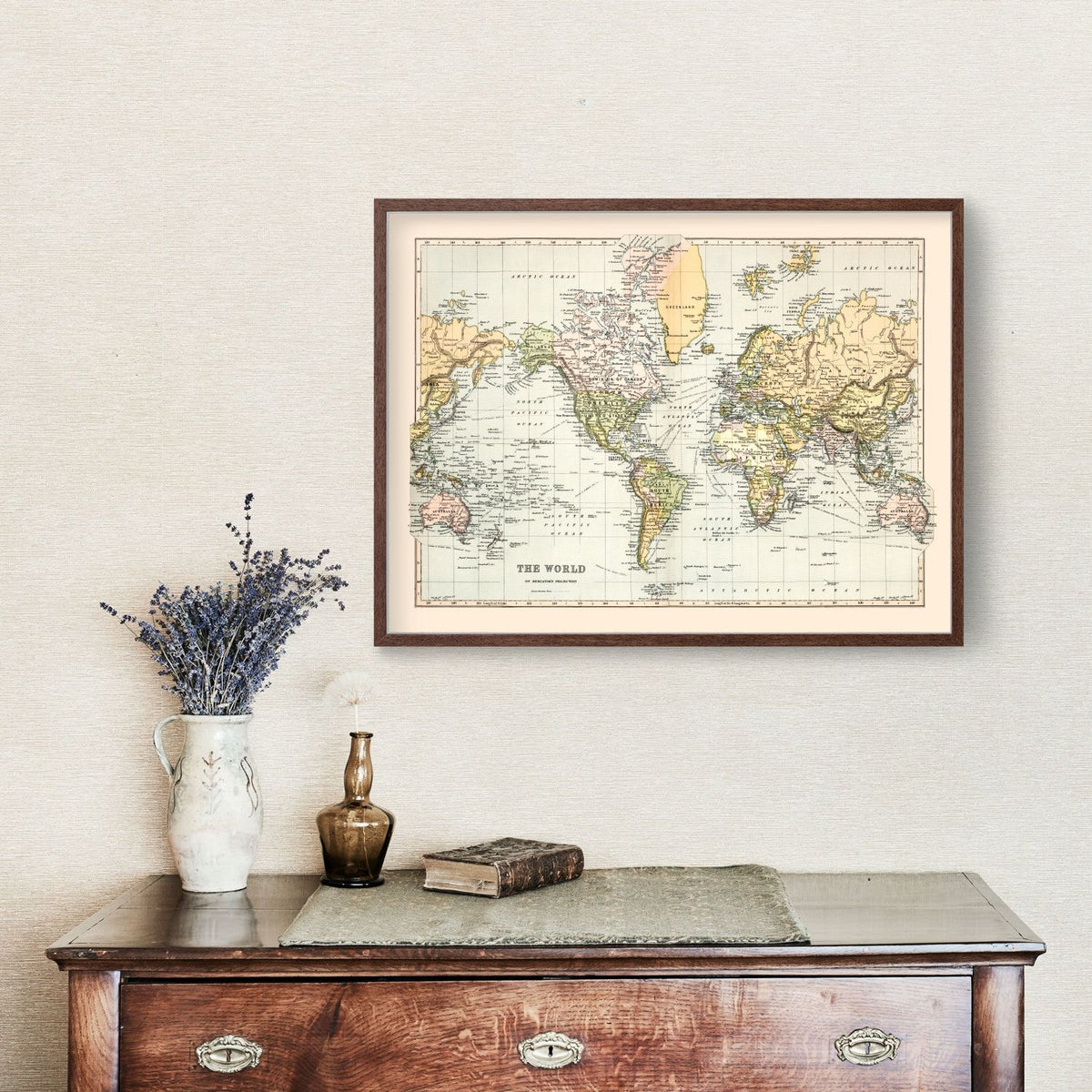 Vintage World Map 1892