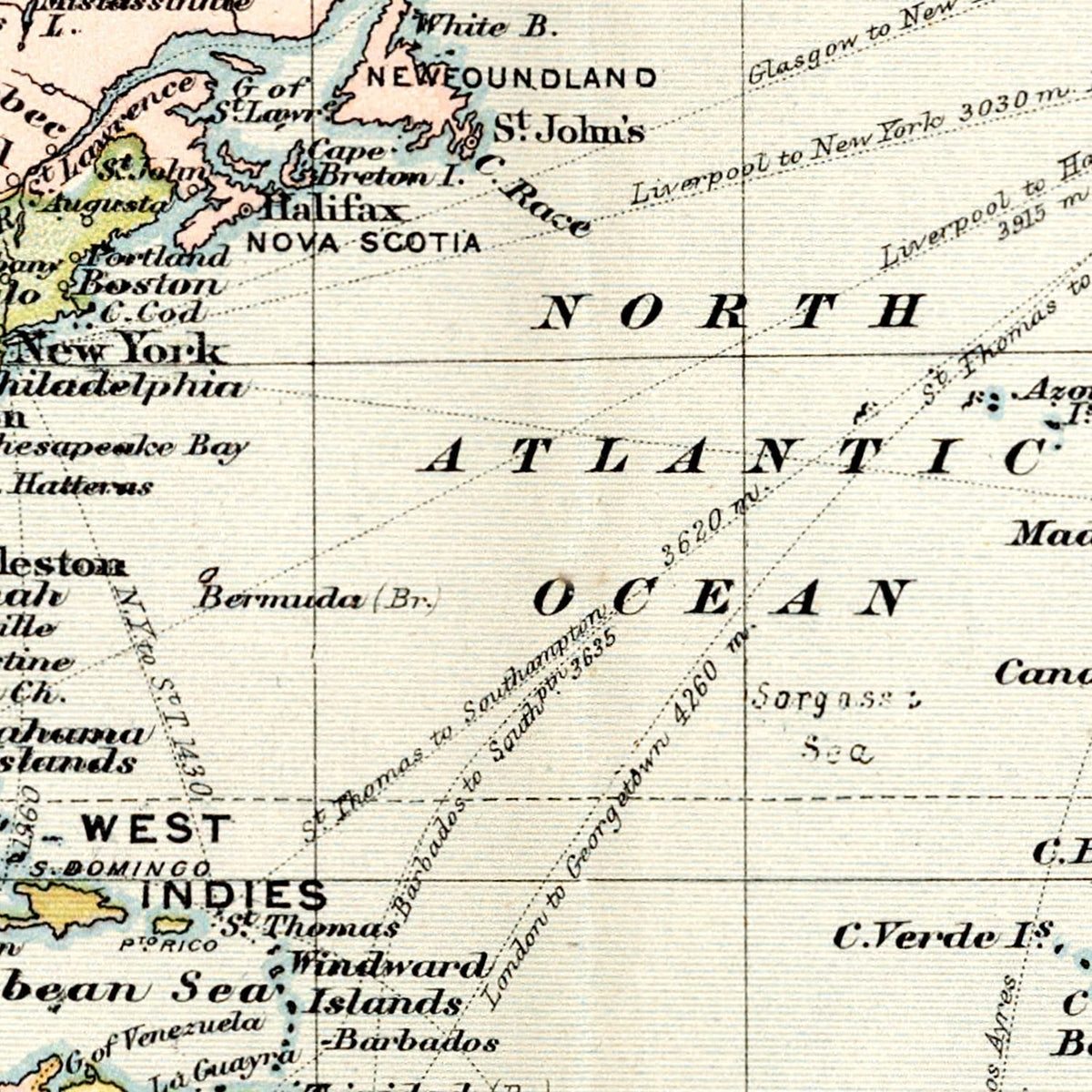Vintage World Map 1892