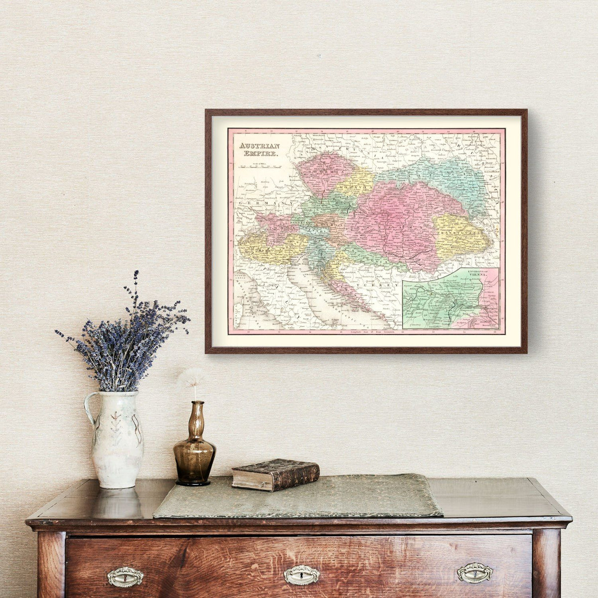 Vintage Map of Austria 1836