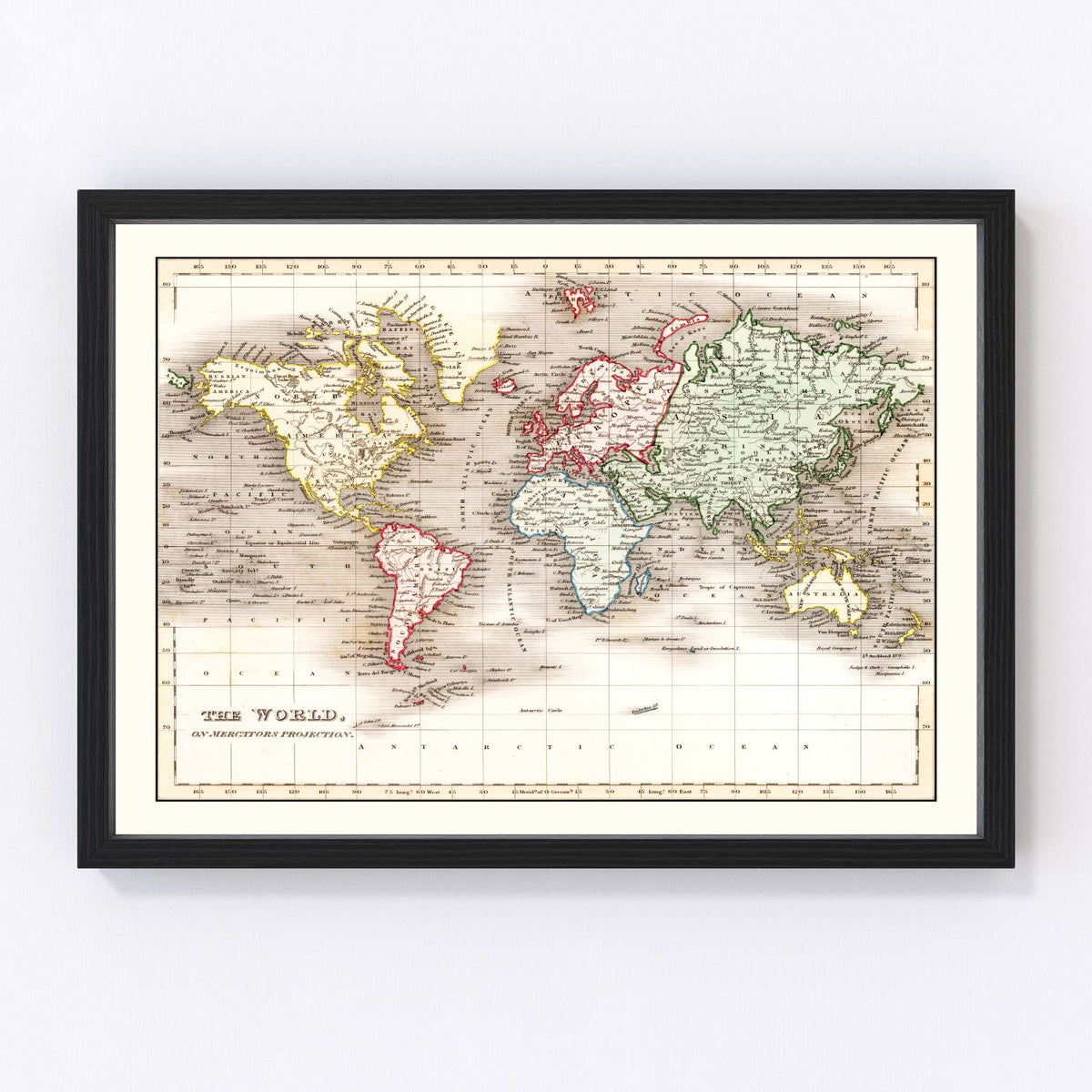 Vintage World Map 1832