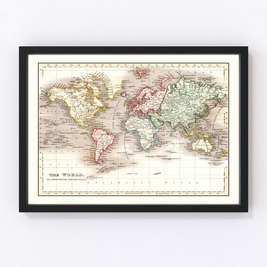 Vintage World Map 1832