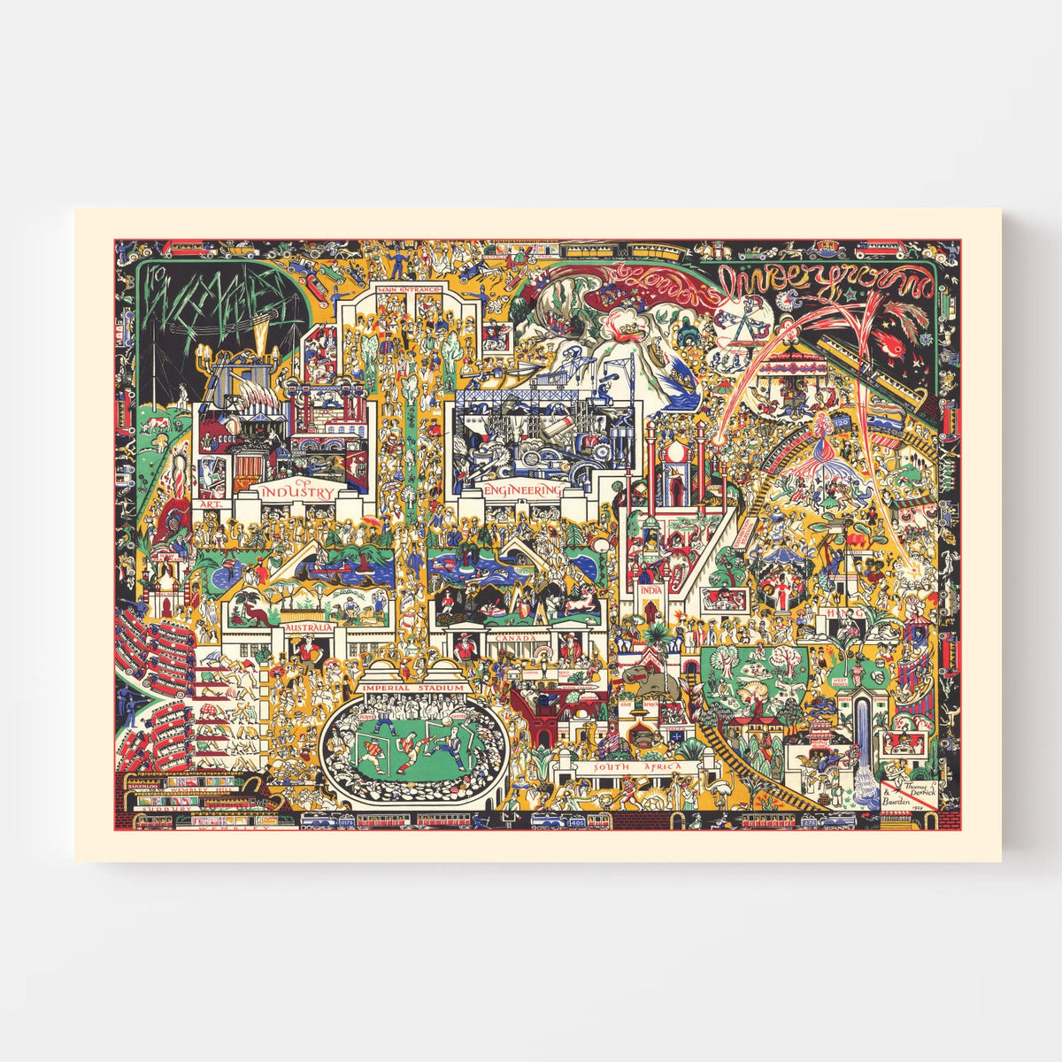 Vintage Pictorial Map of London's Underground 1924