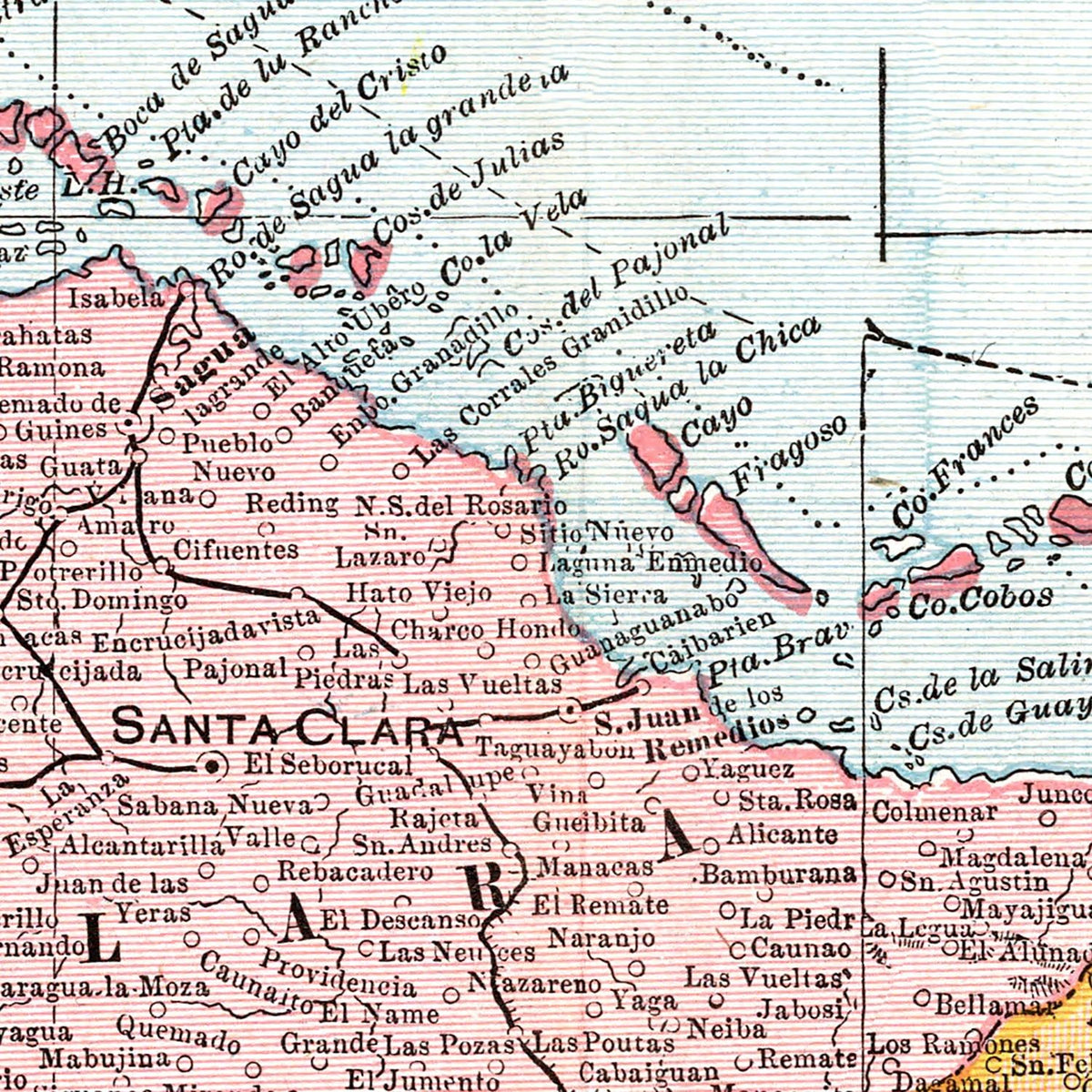 Vintage Map of Cuba 1901