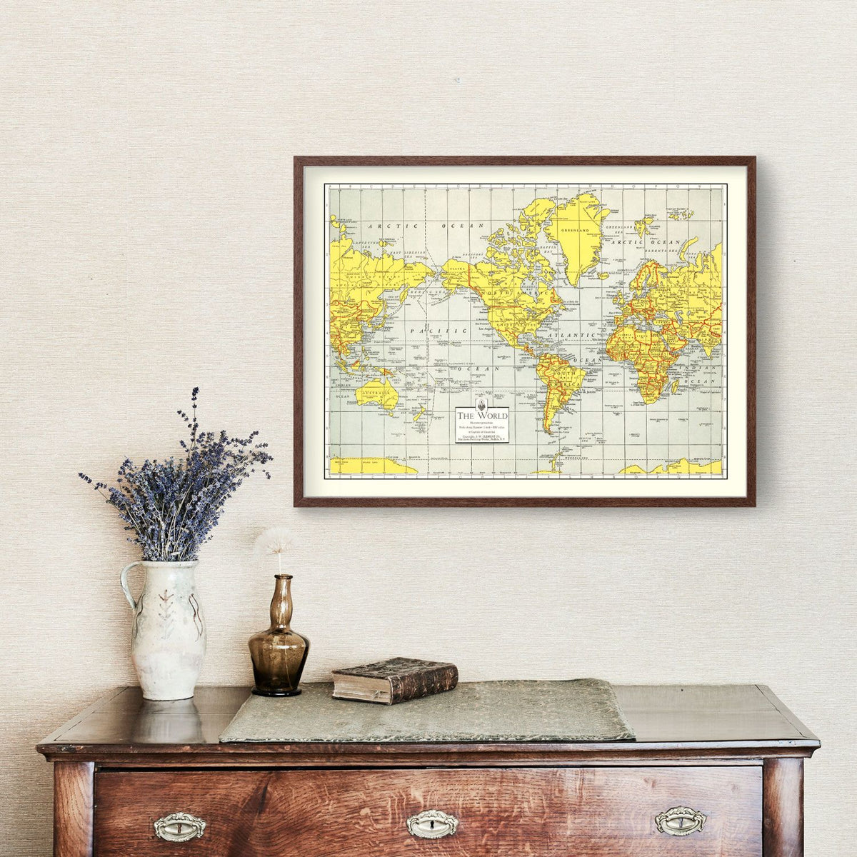 Vintage World Map 1943