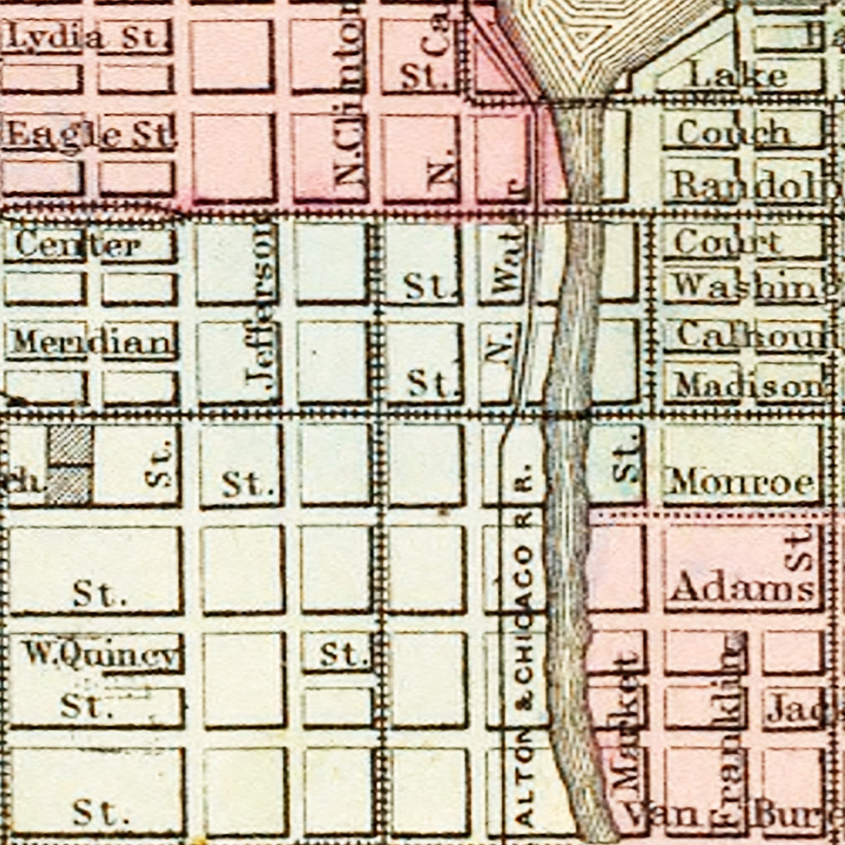 Vintage Map of Chicago, Illinois 1870