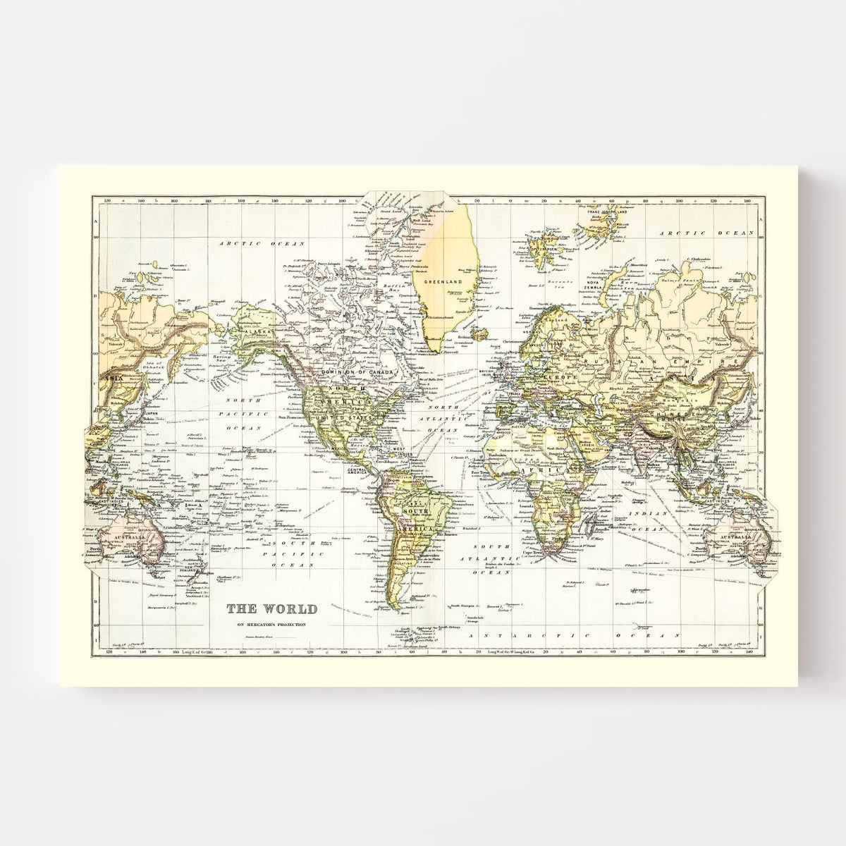 Vintage Map of the World 1892