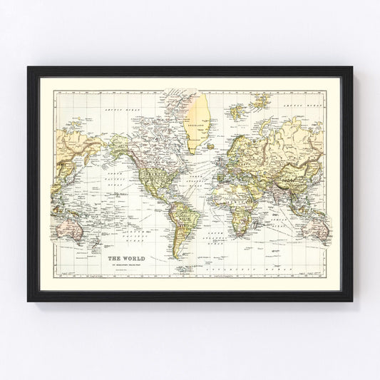 Vintage Map of the World 1892