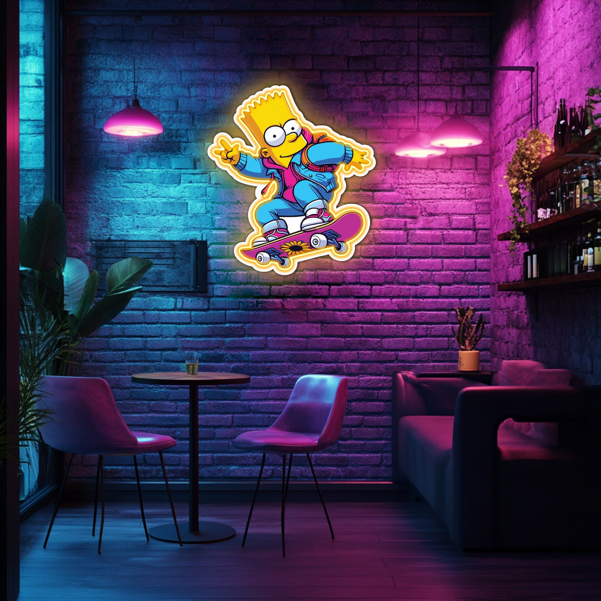 UV Printed Simpson Neon Wall Art- LV0081