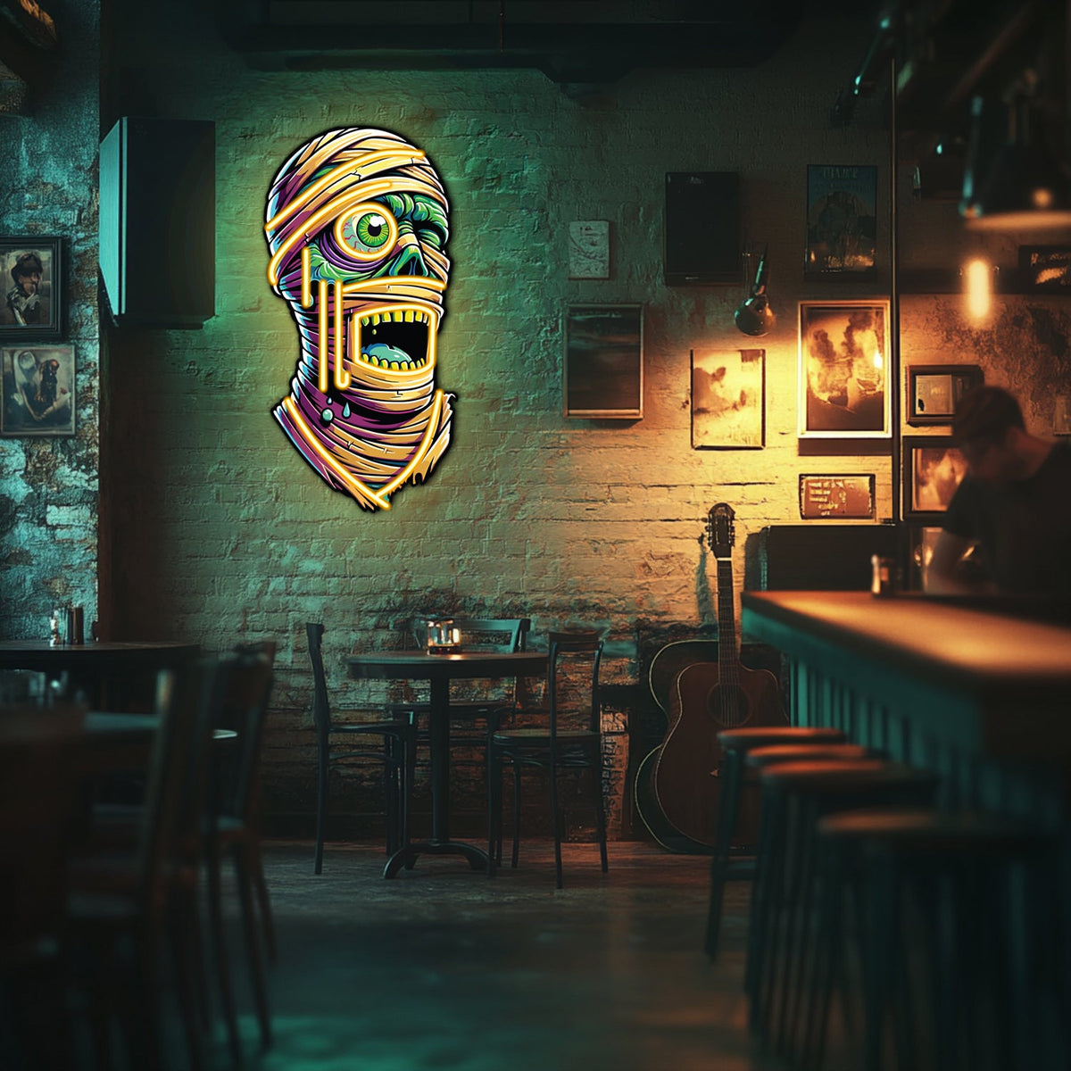 UV Printed Mummy Neon Wall Art- LV0037