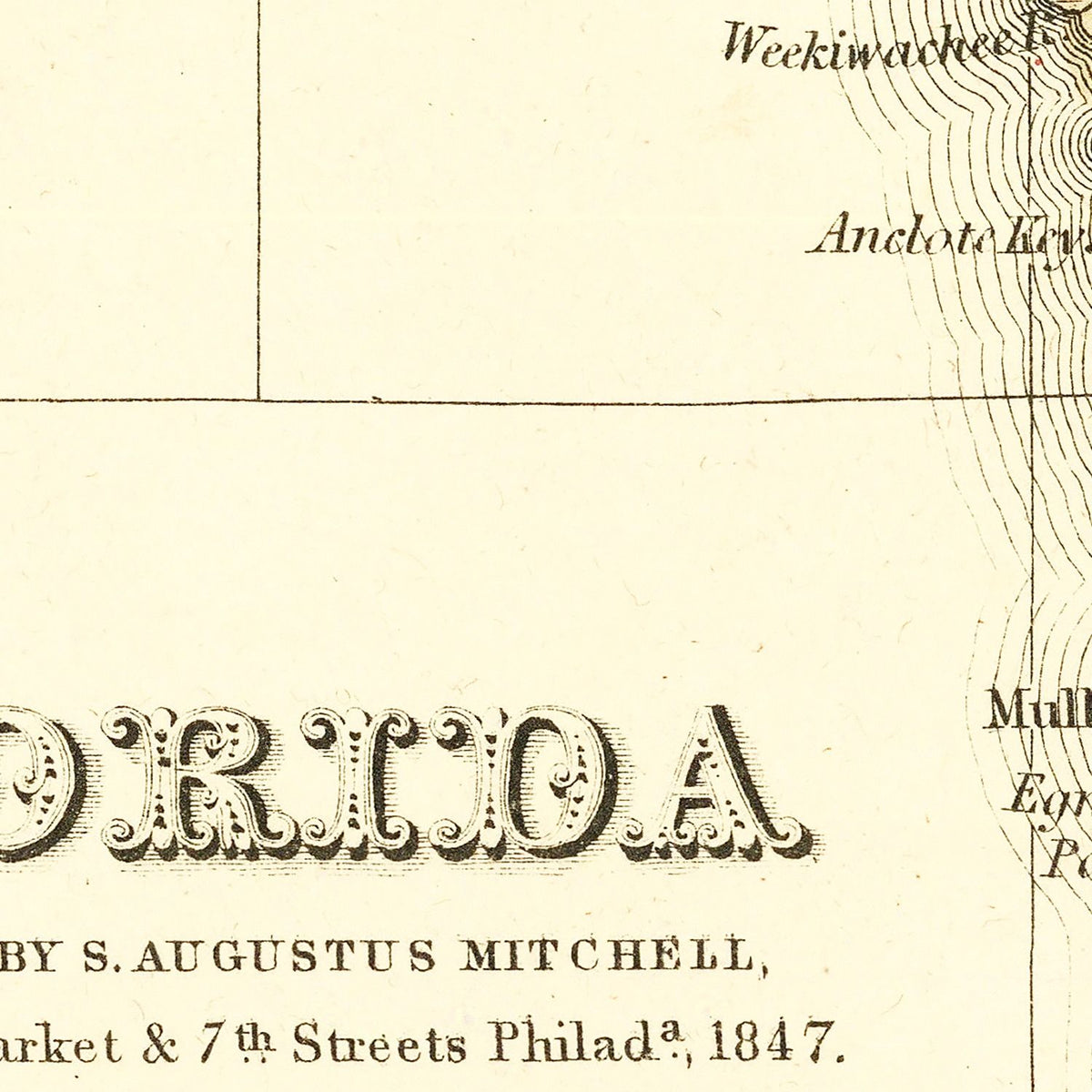 Vintage Map of Florida 1847