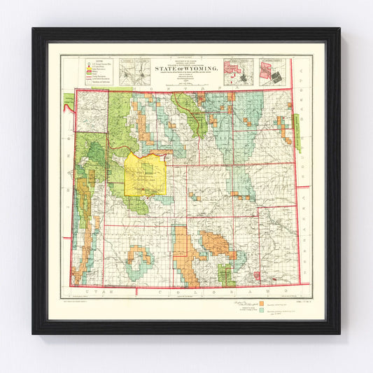 Vintage Map of Wyoming 1905