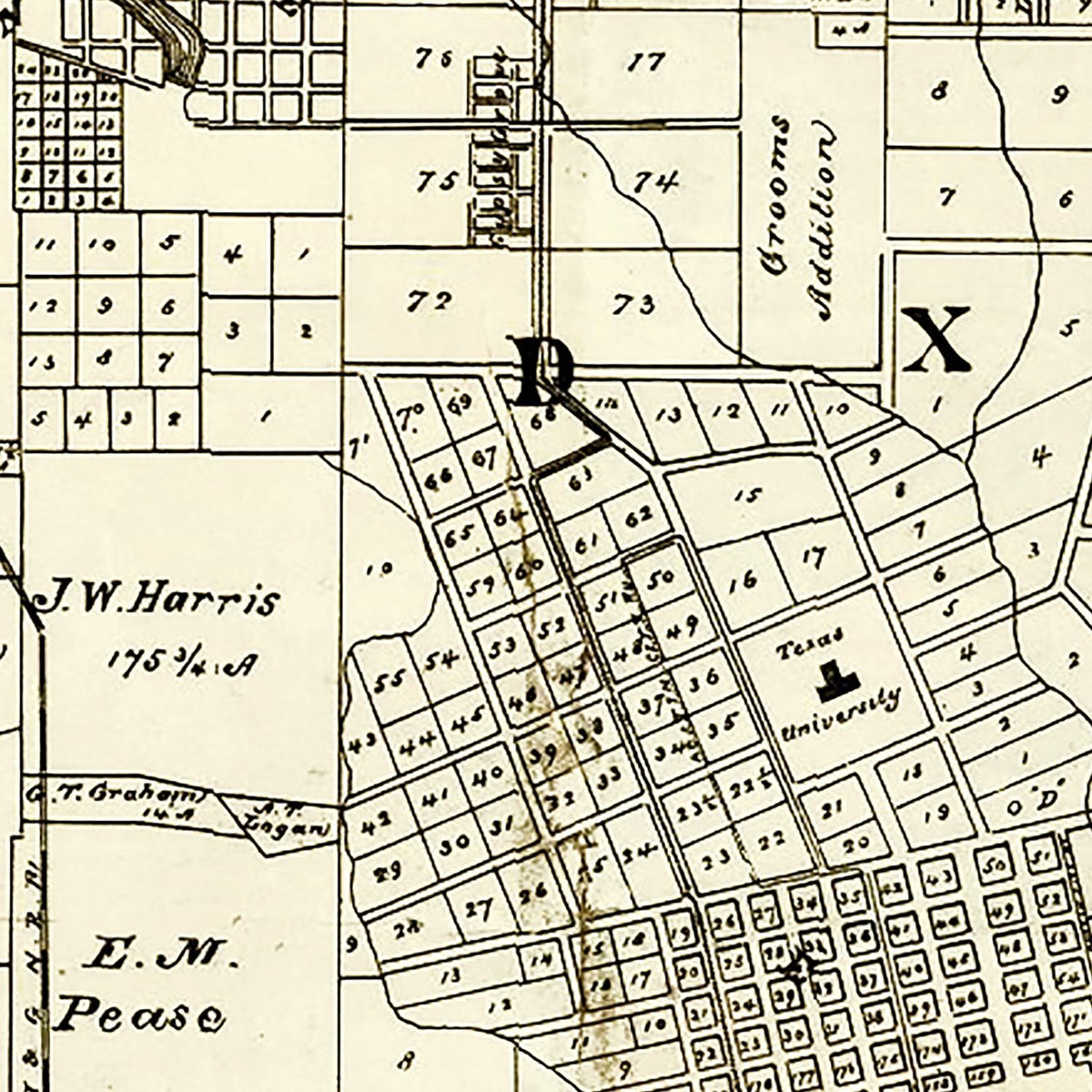 Vintage Map of Austin, Texas 1891
