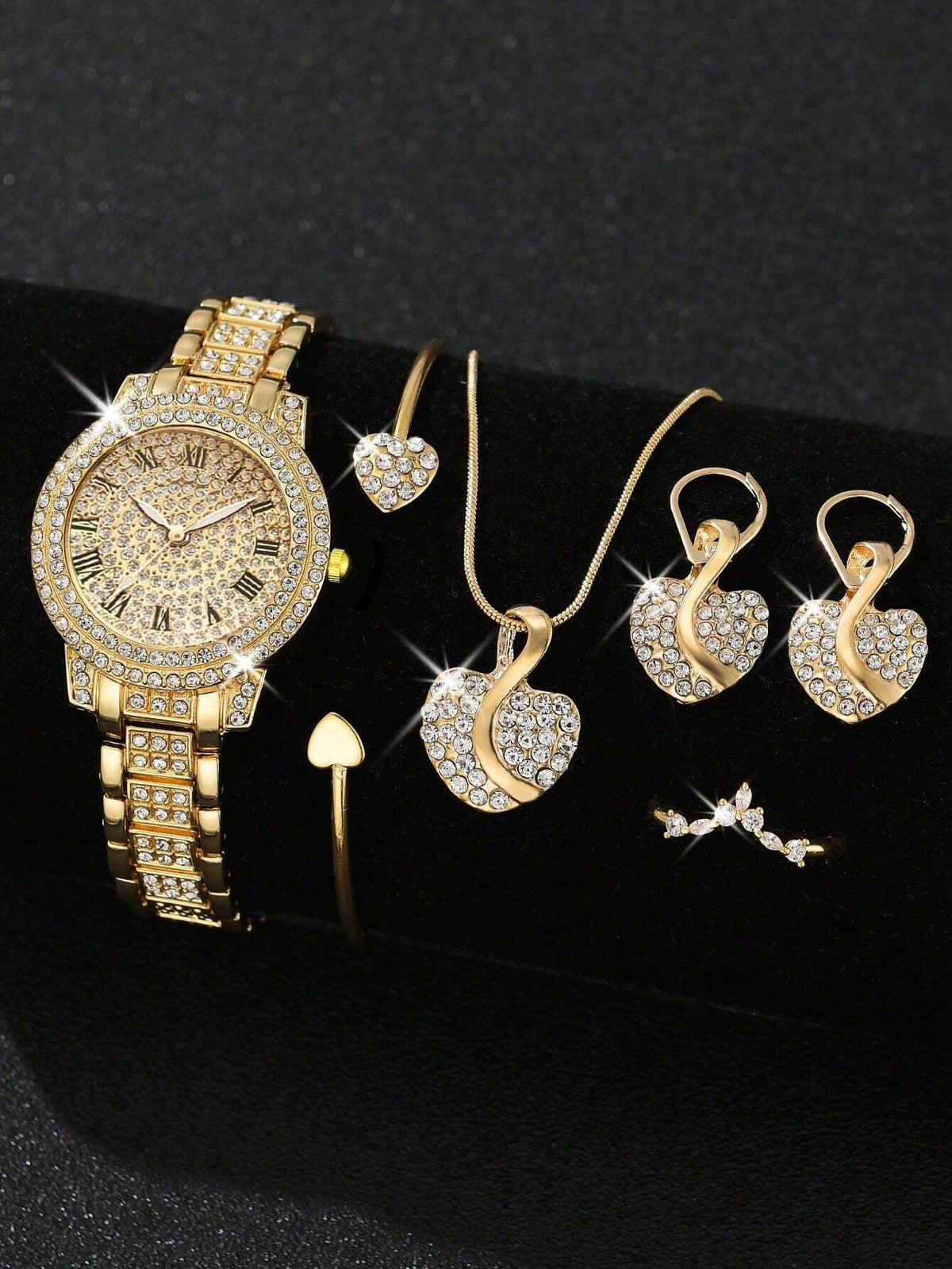 Diamond-Encrusted Fashionable High-End Watch Set